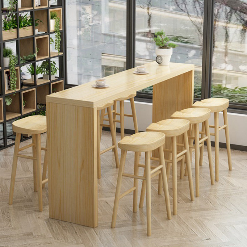 Glam Rectangle Bar Counter Table Wood Bar Counter Table for Home 63"L x 15.7"W x 41.3"H Without Chairs Clearhalo 'Bar Furniture' 'Bar Tables' 'bar_tables' 'furn' 'furn_bar_tables' 'Furniture' 'Kitchen & Dining Furniture' 6384138