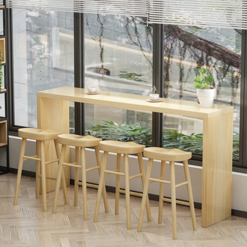 Glam Rectangle Bar Counter Table Wood Bar Counter Table for Home 55.1"L x 15.7"W x 41.3"H Without Chairs Clearhalo 'Bar Furniture' 'Bar Tables' 'bar_tables' 'furn' 'furn_bar_tables' 'Furniture' 'Kitchen & Dining Furniture' 6384140