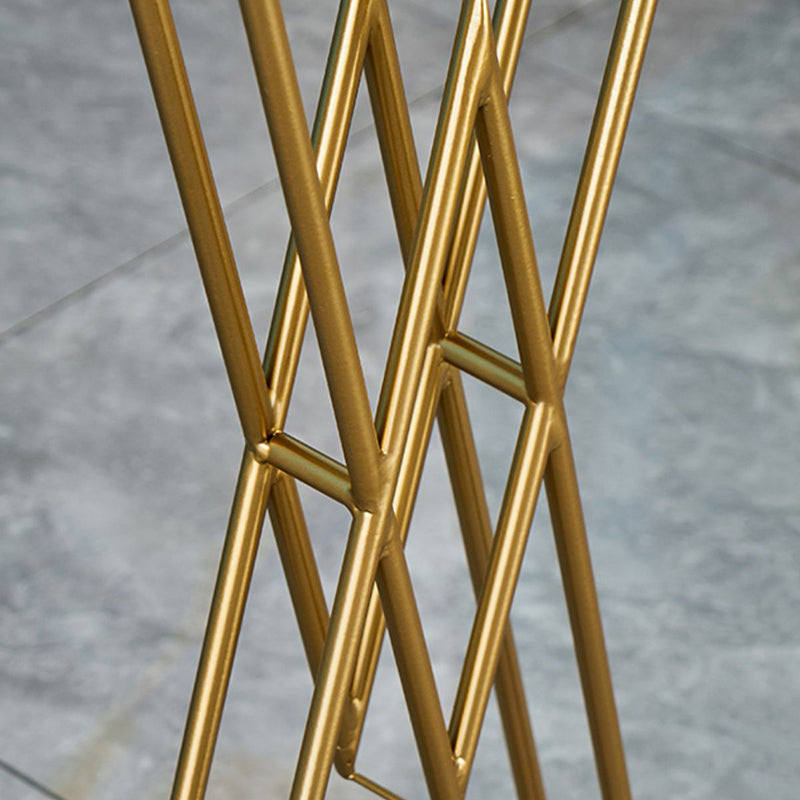 Glam Bar-height Table Black Solid Wood Top Bistro Pub Table with Gold Base Clearhalo 'Bar Furniture' 'Bar Tables' 'bar_tables' 'furn' 'furn_bar_tables' 'Furniture' 'Kitchen & Dining Furniture' 6384153