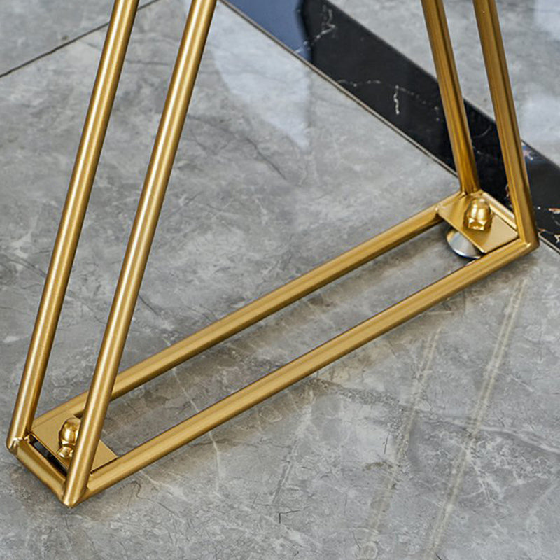 Glam Bar-height Table Black Solid Wood Top Bistro Pub Table with Gold Base Clearhalo 'Bar Furniture' 'Bar Tables' 'bar_tables' 'furn' 'furn_bar_tables' 'Furniture' 'Kitchen & Dining Furniture' 6384154