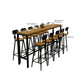 Wood Top Bar-height Table Black Legs and Metal Base Bar Table for Living Room Clearhalo 'Bar Furniture' 'Bar Tables' 'bar_tables' 'furn' 'furn_bar_tables' 'Furniture' 'Kitchen & Dining Furniture' 6384179