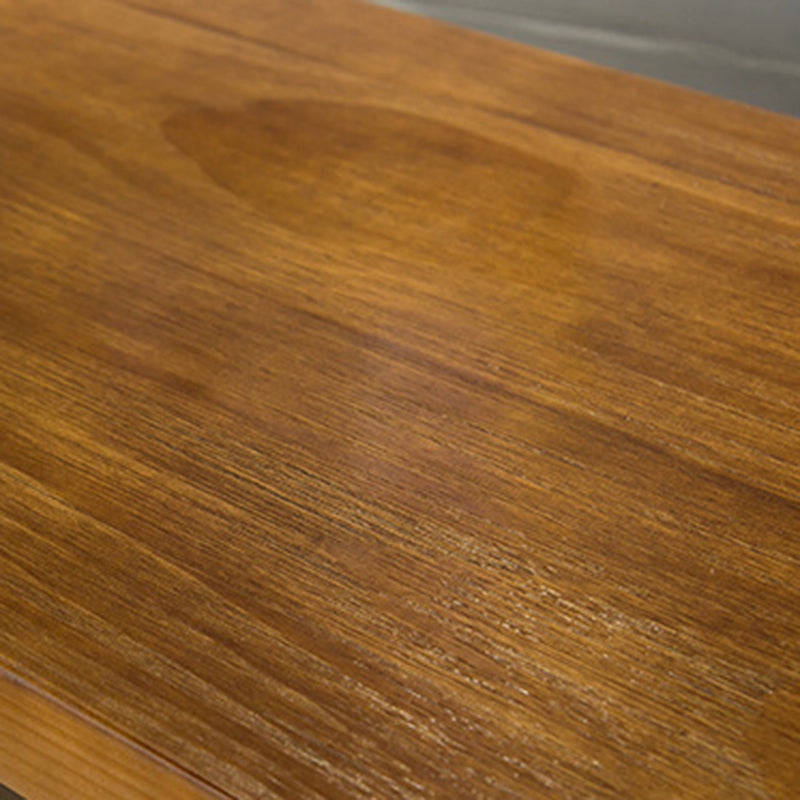 Table à hauteur de bar avec plateau en bois, pieds noirs et base en métal
