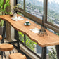 Mesa de barra de bar rectangular industrial Mesa de barra de bar de madera