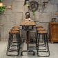 Wood Top Bar-height Table Black and Metal Legs Bar Table for Living Room 70.9"L x 15.7"W x 41.3"H Without Chairs Clearhalo 'Bar Furniture' 'Bar Tables' 'bar_tables' 'furn' 'furn_bar_tables' 'Furniture' 'Kitchen & Dining Furniture' 6384237