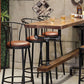 Wood Top Bar-height Table Black and Metal Legs Bar Table for Living Room Clearhalo 'Bar Furniture' 'Bar Tables' 'bar_tables' 'furn' 'furn_bar_tables' 'Furniture' 'Kitchen & Dining Furniture' 6384244