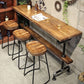 Wood Top Bar-height Table Black and Metal Legs Bar Table for Living Room Clearhalo 'Bar Furniture' 'Bar Tables' 'bar_tables' 'furn' 'furn_bar_tables' 'Furniture' 'Kitchen & Dining Furniture' 6384248