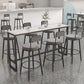 Mesa rectangular con altura de barra, mesa de pub con base metálica para uso en patio