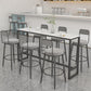 Mesa rectangular con altura de barra, mesa de pub con base metálica para uso en patio