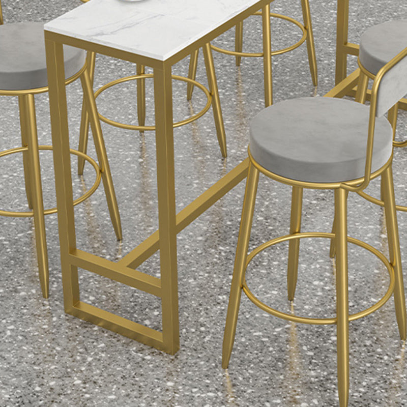 Mesa rectangular con altura de barra, mesa de pub con base metálica para uso en patio