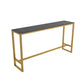 Mesa rectangular con altura de barra, mesa de pub con base metálica para uso en patio