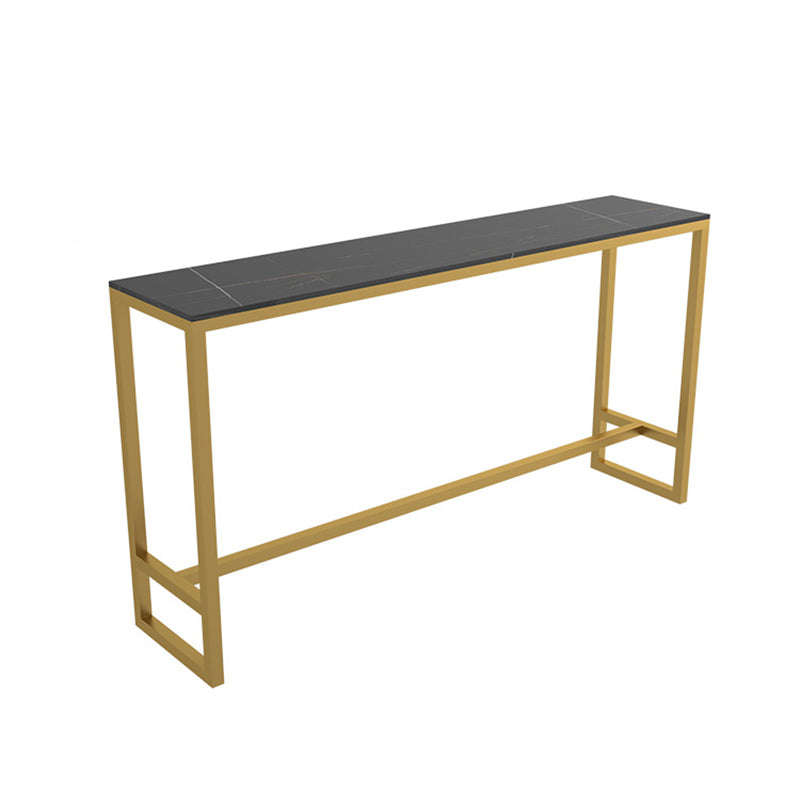 Mesa rectangular con altura de barra, mesa de pub con base metálica para uso en patio