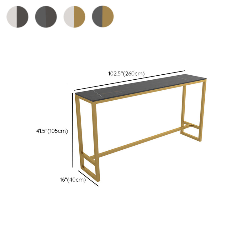 Mesa rectangular con altura de barra, mesa de pub con base metálica para uso en patio