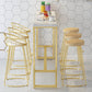 Glam Bar-height Table Faux Marble Top Pub Table with Gold Base