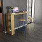 Moderne bar-hoogte tafel massief houten blad pubtafel voor eetkamer