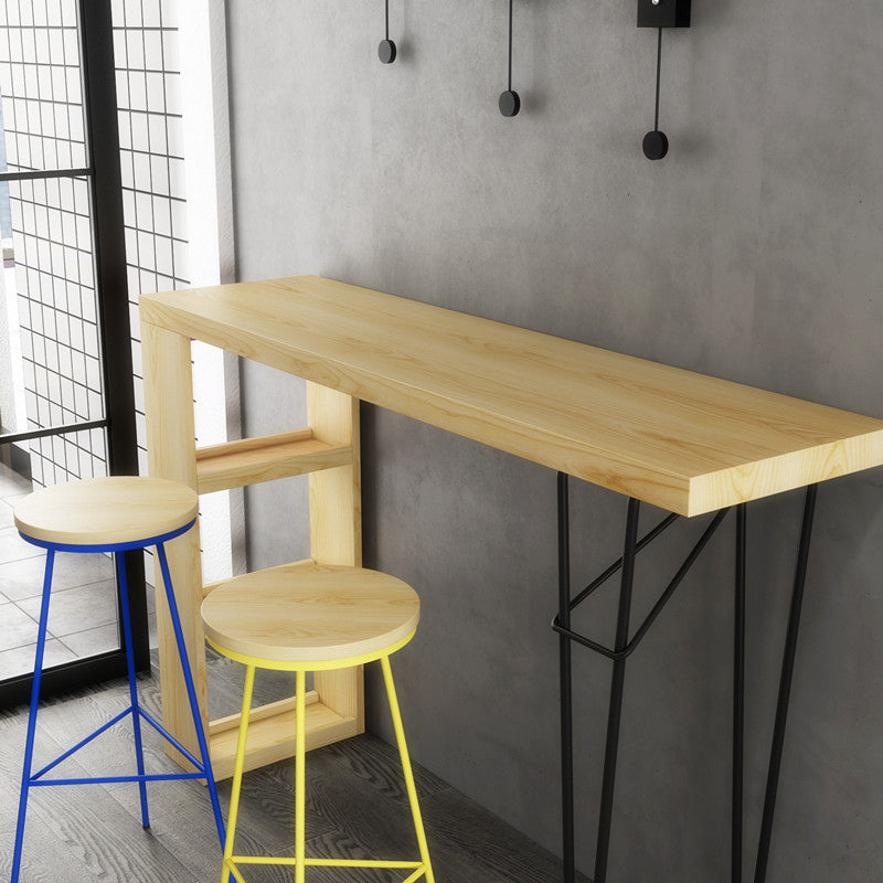 Moderne bar-hoogte tafel massief houten blad pubtafel voor eetkamer
