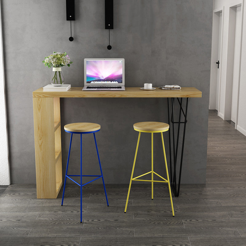 Moderne bar-hoogte tafel massief houten blad pubtafel voor eetkamer