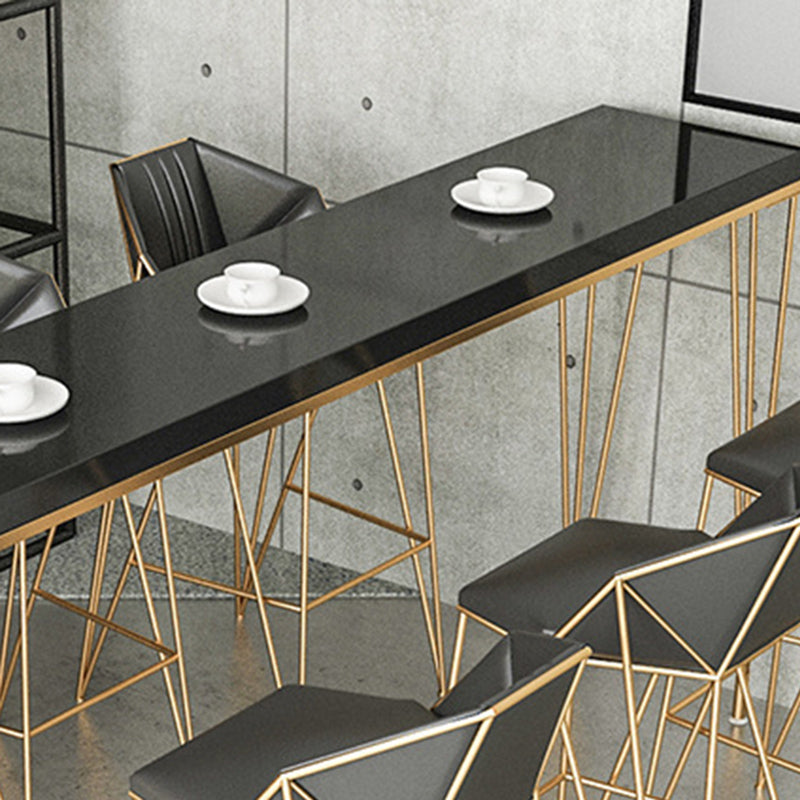 Glam Bar-height Table Solid Wood Top Pub Table for Dining Room Clearhalo 'Bar Furniture' 'Bar Tables' 'bar_tables' 'furn' 'furn_bar_tables' 'Furniture' 'Kitchen & Dining Furniture' 6384398