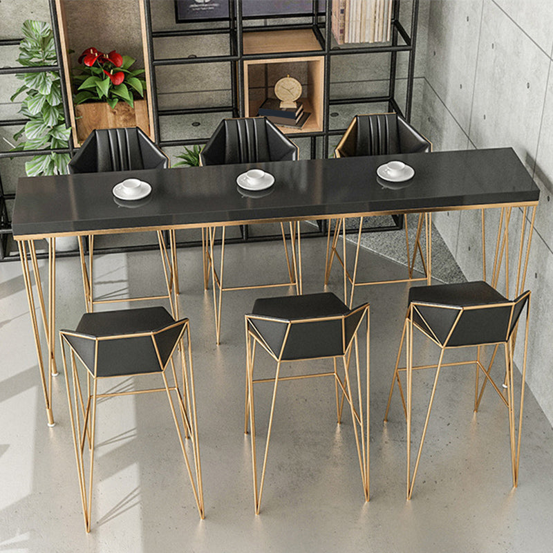 Glam Bar-height Table Solid Wood Top Pub Table for Dining Room Clearhalo 'Bar Furniture' 'Bar Tables' 'bar_tables' 'furn' 'furn_bar_tables' 'Furniture' 'Kitchen & Dining Furniture' 6384399