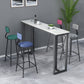 Industrial Bar-height Table Stone Top Pub Table with Black Base Clearhalo 'Bar Furniture' 'Bar Tables' 'bar_tables' 'furn' 'furn_bar_tables' 'Furniture' 'Kitchen & Dining Furniture' 6384409