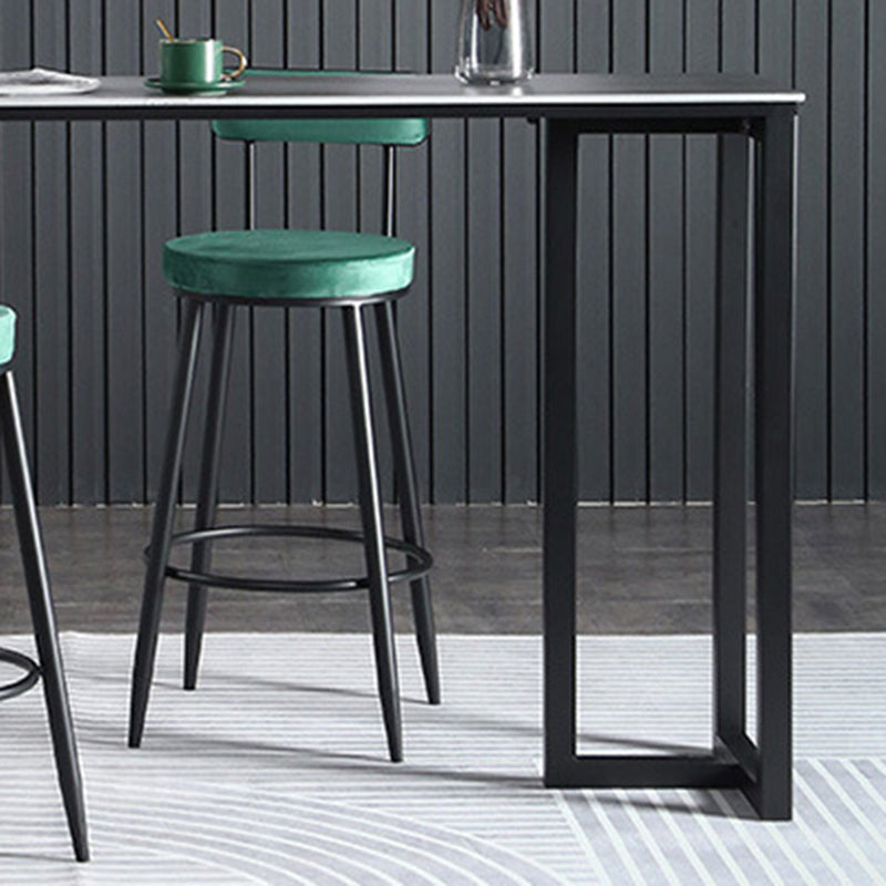 Industrial Bar-height Table Stone Top Pub Table with Black Base Clearhalo 'Bar Furniture' 'Bar Tables' 'bar_tables' 'furn' 'furn_bar_tables' 'Furniture' 'Kitchen & Dining Furniture' 6384411