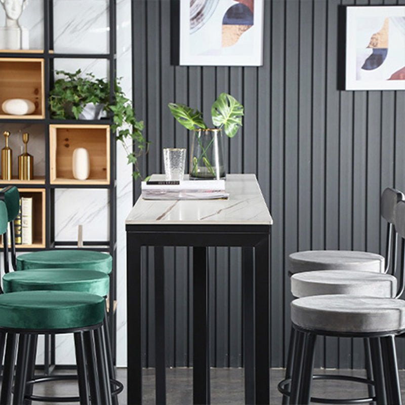 Industrial Bar-height Table Stone Top Pub Table with Black Base Clearhalo 'Bar Furniture' 'Bar Tables' 'bar_tables' 'furn' 'furn_bar_tables' 'Furniture' 'Kitchen & Dining Furniture' 6384413