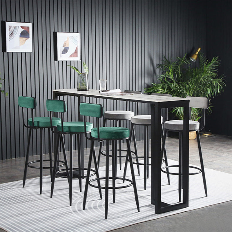 Industrial Bar-height Table Stone Top Pub Table with Black Base Clearhalo 'Bar Furniture' 'Bar Tables' 'bar_tables' 'furn' 'furn_bar_tables' 'Furniture' 'Kitchen & Dining Furniture' 6384417