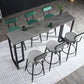 Industrial Bar-height Table Stone Top Pub Table with Black Base Grey Without Chairs Clearhalo 'Bar Furniture' 'Bar Tables' 'bar_tables' 'furn' 'furn_bar_tables' 'Furniture' 'Kitchen & Dining Furniture' 6384418