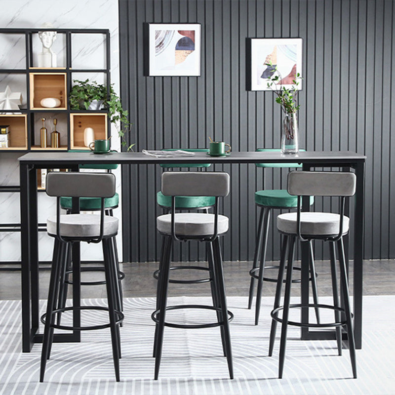 Industrial Bar-height Table Stone Top Pub Table with Black Base Clearhalo 'Bar Furniture' 'Bar Tables' 'bar_tables' 'furn' 'furn_bar_tables' 'Furniture' 'Kitchen & Dining Furniture' 6384420