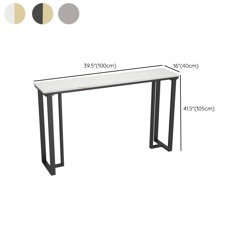 Industrial Bar-height Table Stone Top Pub Table with Black Base Clearhalo 'Bar Furniture' 'Bar Tables' 'bar_tables' 'furn' 'furn_bar_tables' 'Furniture' 'Kitchen & Dining Furniture' 6384425