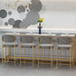 Glam Bar-height Table Faux Marble Top Pub Table for Dining Room Clearhalo 'Bar Furniture' 'Bar Tables' 'bar_tables' 'furn' 'furn_bar_tables' 'Furniture' 'Kitchen & Dining Furniture' 6384435