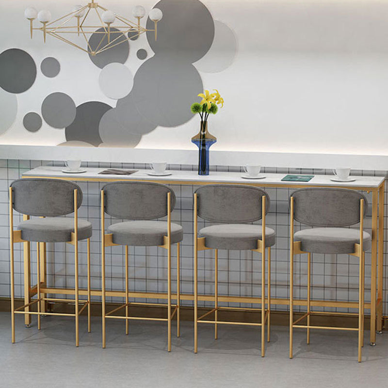 Glam Bar-height Table Faux Marble Top Pub Table for Dining Room Clearhalo 'Bar Furniture' 'Bar Tables' 'bar_tables' 'furn' 'furn_bar_tables' 'Furniture' 'Kitchen & Dining Furniture' 6384435