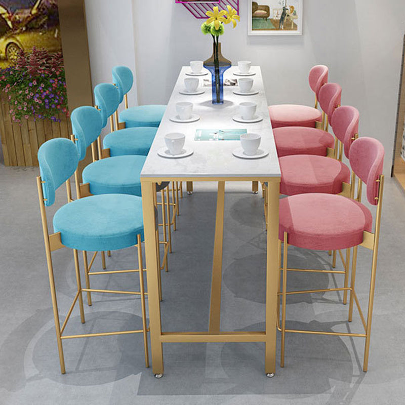 Glam Bar-height Table Faux Marble Top Pub Table for Dining Room Clearhalo 'Bar Furniture' 'Bar Tables' 'bar_tables' 'furn' 'furn_bar_tables' 'Furniture' 'Kitchen & Dining Furniture' 6384436