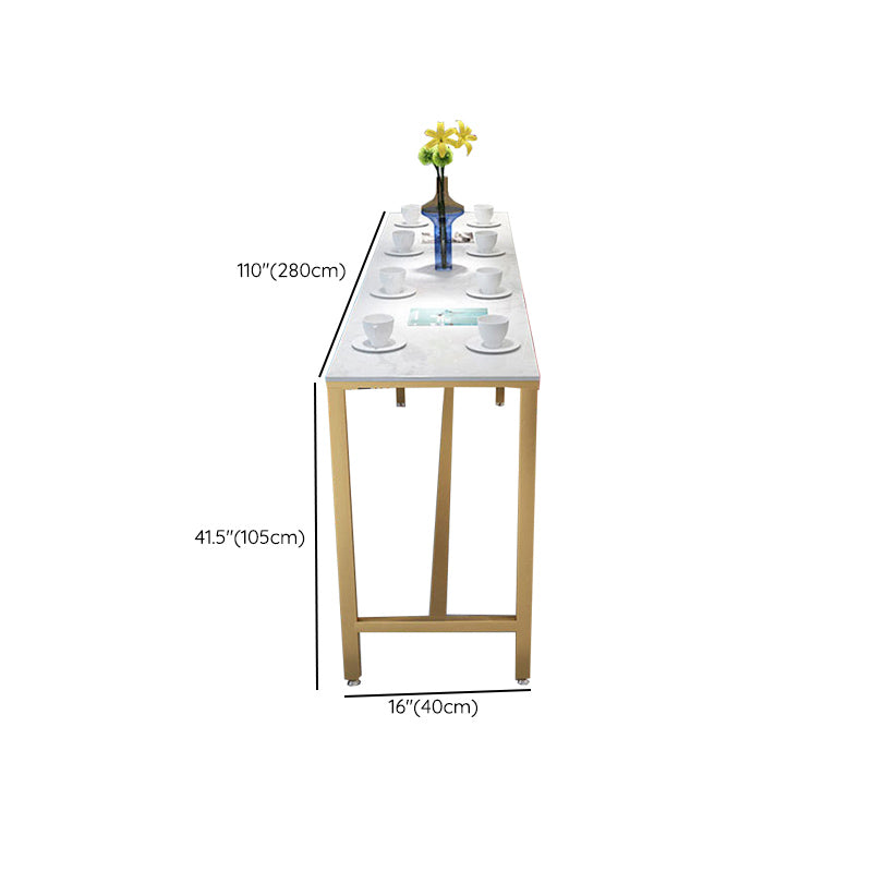 Glam Bar-height Table Faux Marble Top Pub Table for Dining Room Clearhalo 'Bar Furniture' 'Bar Tables' 'bar_tables' 'furn' 'furn_bar_tables' 'Furniture' 'Kitchen & Dining Furniture' 6384438