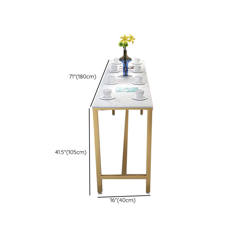 Glam Bar-height Table Faux Marble Top Pub Table for Dining Room Clearhalo 'Bar Furniture' 'Bar Tables' 'bar_tables' 'furn' 'furn_bar_tables' 'Furniture' 'Kitchen & Dining Furniture' 6384442