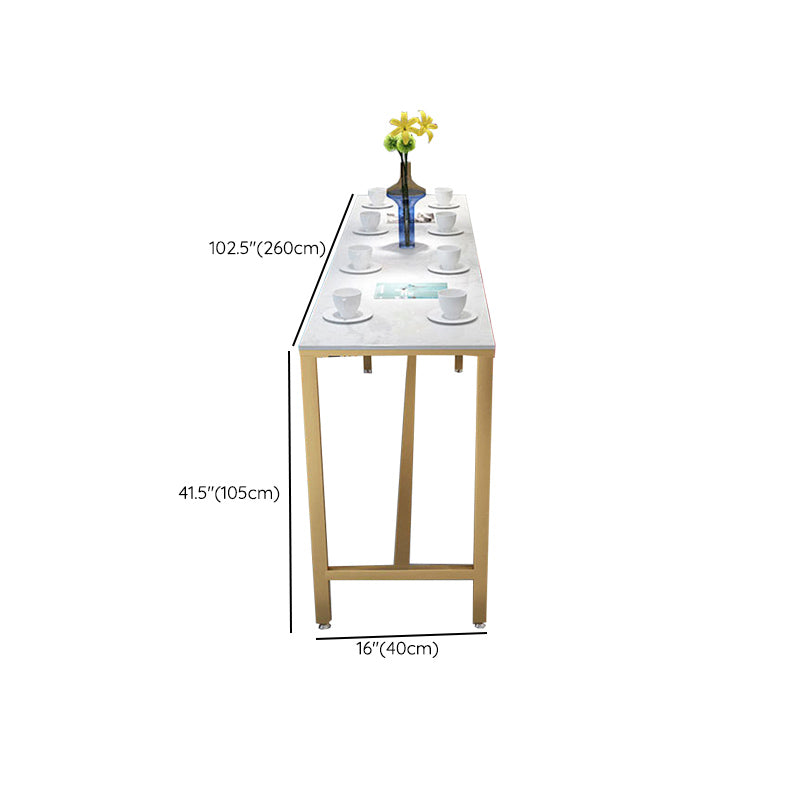 Glam Bar-height Table Faux Marble Top Pub Table for Dining Room Clearhalo 'Bar Furniture' 'Bar Tables' 'bar_tables' 'furn' 'furn_bar_tables' 'Furniture' 'Kitchen & Dining Furniture' 6384447