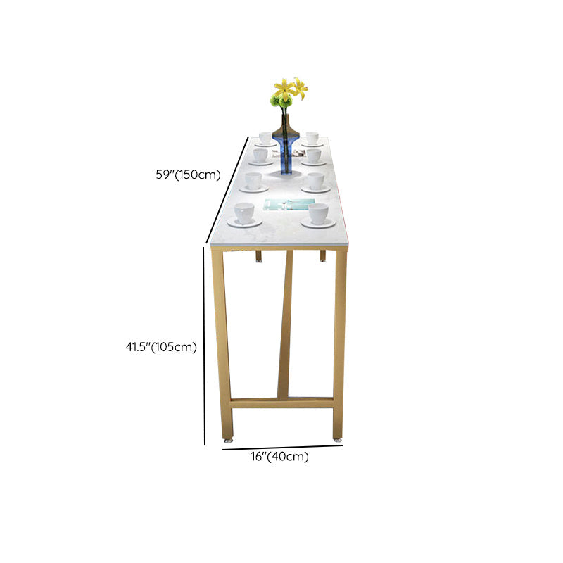 Glam Bar-height Table Faux Marble Top Pub Table for Dining Room Clearhalo 'Bar Furniture' 'Bar Tables' 'bar_tables' 'furn' 'furn_bar_tables' 'Furniture' 'Kitchen & Dining Furniture' 6384448
