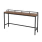 Mesa industrial con altura de barra, mesa de pub con tapa de madera maciza y base negra