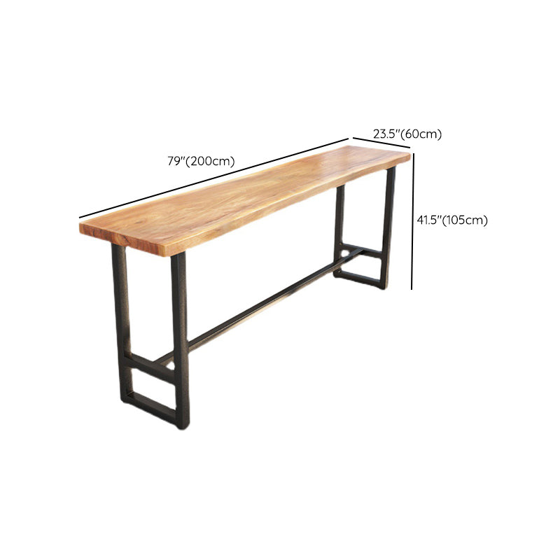 Modern Bar Height Pub Table Solid Wood Top Pub Table with Black Base Clearhalo 'Bar Furniture' 'Bar Tables' 'bar_tables' 'furn' 'furn_bar_tables' 'Furniture' 'Kitchen & Dining Furniture' 6384487
