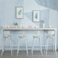 Rectangular Bar-height Table Solid Wood Top Pub Table with Metal Base 94.5"L x 15.7"W x 41.3"H Without Chairs Clearhalo 'Bar Furniture' 'Bar Tables' 'bar_tables' 'furn' 'furn_bar_tables' 'Furniture' 'Kitchen & Dining Furniture' 6384489