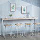 Rectangular Bar-height Table Solid Wood Top Pub Table with Metal Base 110.2"L x 15.7"W x 41.3"H Without Chairs Clearhalo 'Bar Furniture' 'Bar Tables' 'bar_tables' 'furn' 'furn_bar_tables' 'Furniture' 'Kitchen & Dining Furniture' 6384491