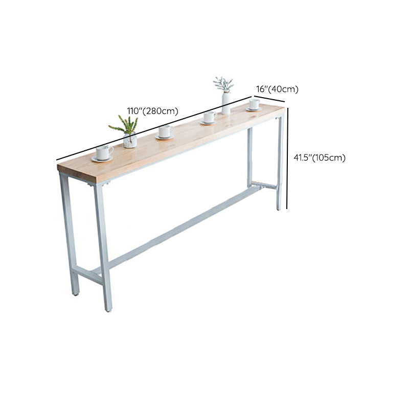 Rectangular Bar-height Table Solid Wood Top Pub Table with Metal Base Clearhalo 'Bar Furniture' 'Bar Tables' 'bar_tables' 'furn' 'furn_bar_tables' 'Furniture' 'Kitchen & Dining Furniture' 6384499