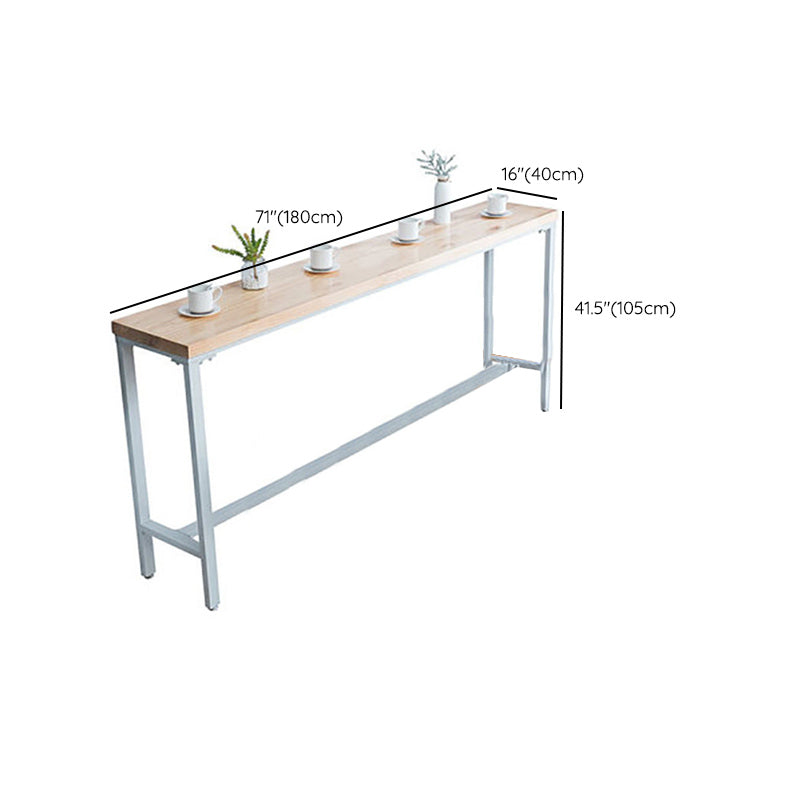 Rectangular Bar-height Table Solid Wood Top Pub Table with Metal Base Clearhalo 'Bar Furniture' 'Bar Tables' 'bar_tables' 'furn' 'furn_bar_tables' 'Furniture' 'Kitchen & Dining Furniture' 6384502