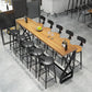 Glam Bar-height Table Solid Wood Top Pub Table for Patio Use 94.5"L x 15.7"W x 41.3"H Natural Without Chairs Clearhalo 'Bar Furniture' 'Bar Tables' 'bar_tables' 'furn' 'furn_bar_tables' 'Furniture' 'Kitchen & Dining Furniture' 6384506