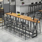 Glam Bar-height Table Solid Wood Top Pub Table for Patio Use 78.7"L x 15.7"W x 41.3"H Natural Without Chairs Clearhalo 'Bar Furniture' 'Bar Tables' 'bar_tables' 'furn' 'furn_bar_tables' 'Furniture' 'Kitchen & Dining Furniture' 6384509