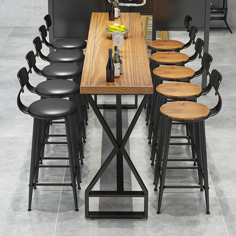 Glam Bar-height Table Solid Wood Top Pub Table for Patio Use Clearhalo 'Bar Furniture' 'Bar Tables' 'bar_tables' 'furn' 'furn_bar_tables' 'Furniture' 'Kitchen & Dining Furniture' 6384516