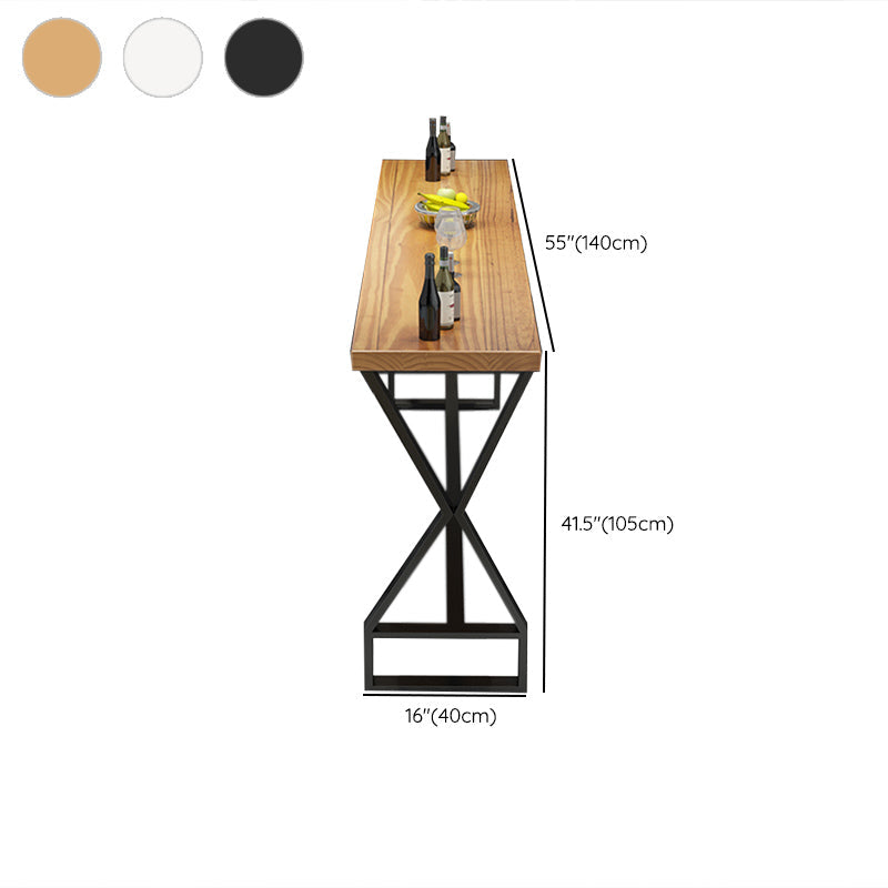 Glam Bar-height Table Solid Wood Top Pub Table for Patio Use Clearhalo 'Bar Furniture' 'Bar Tables' 'bar_tables' 'furn' 'furn_bar_tables' 'Furniture' 'Kitchen & Dining Furniture' 6384520