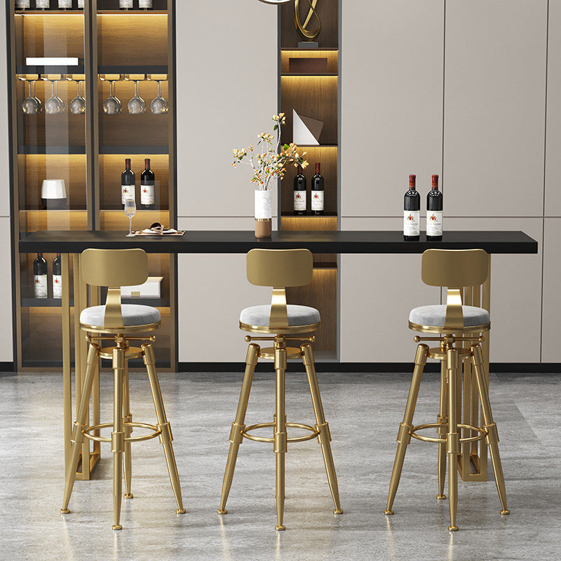 Glam Bar-height Table Solid Wood Top Pub Table for Living Room 78.7"L x 15.7"W x 41.3"H Black Without Chairs Clearhalo 'Bar Furniture' 'Bar Tables' 'bar_tables' 'furn' 'furn_bar_tables' 'Furniture' 'Kitchen & Dining Furniture' 6384526