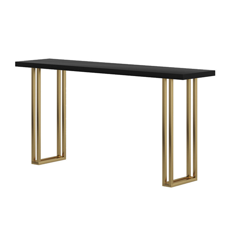 Glam Bar-height Table Solid Wood Top Pub Table for Living Room Black Without Chairs Clearhalo 'Bar Furniture' 'Bar Tables' 'bar_tables' 'furn' 'furn_bar_tables' 'Furniture' 'Kitchen & Dining Furniture' 6384527