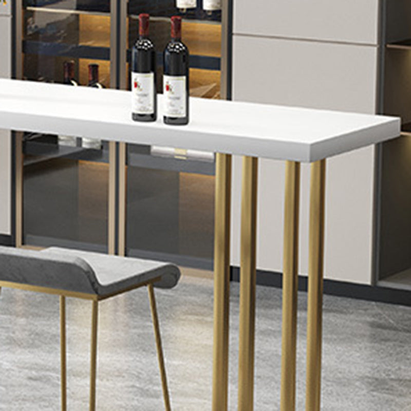 Glam Bar-height Table Solid Wood Top Pub Table for Living Room Clearhalo 'Bar Furniture' 'Bar Tables' 'bar_tables' 'furn' 'furn_bar_tables' 'Furniture' 'Kitchen & Dining Furniture' 6384529