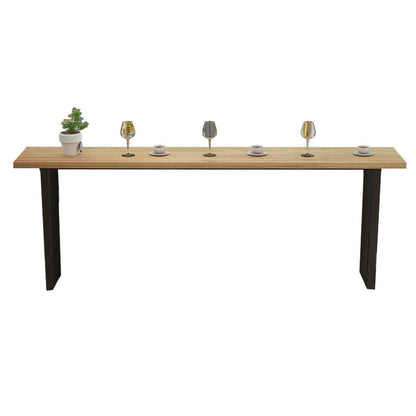 Modern Bar-height Table Solid Wood Top Bar Table for Patio Use Without Chairs Clearhalo 'Bar Furniture' 'Bar Tables' 'bar_tables' 'furn' 'furn_bar_tables' 'Furniture' 'Kitchen & Dining Furniture' 6384545